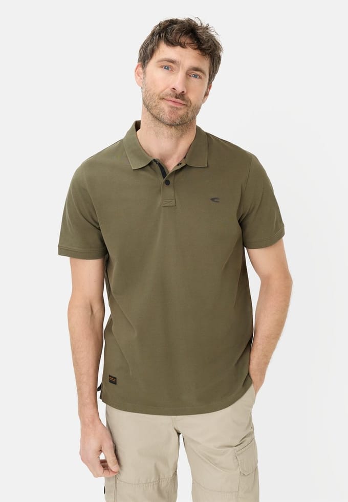 camel active Poloshirt met drukknopen - Maat - Olijfgroenmenswear-M