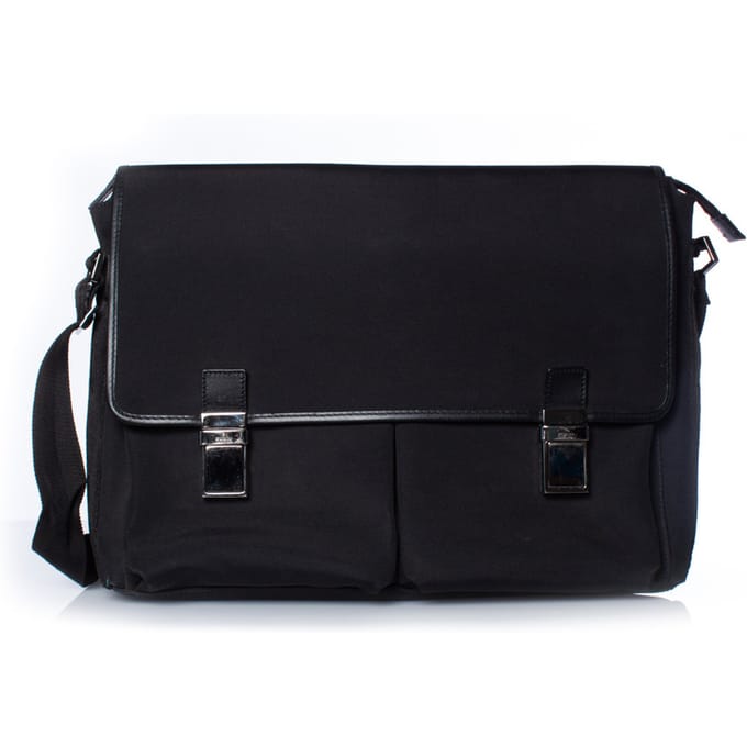 Gucci, zwarte canvas schoudertas