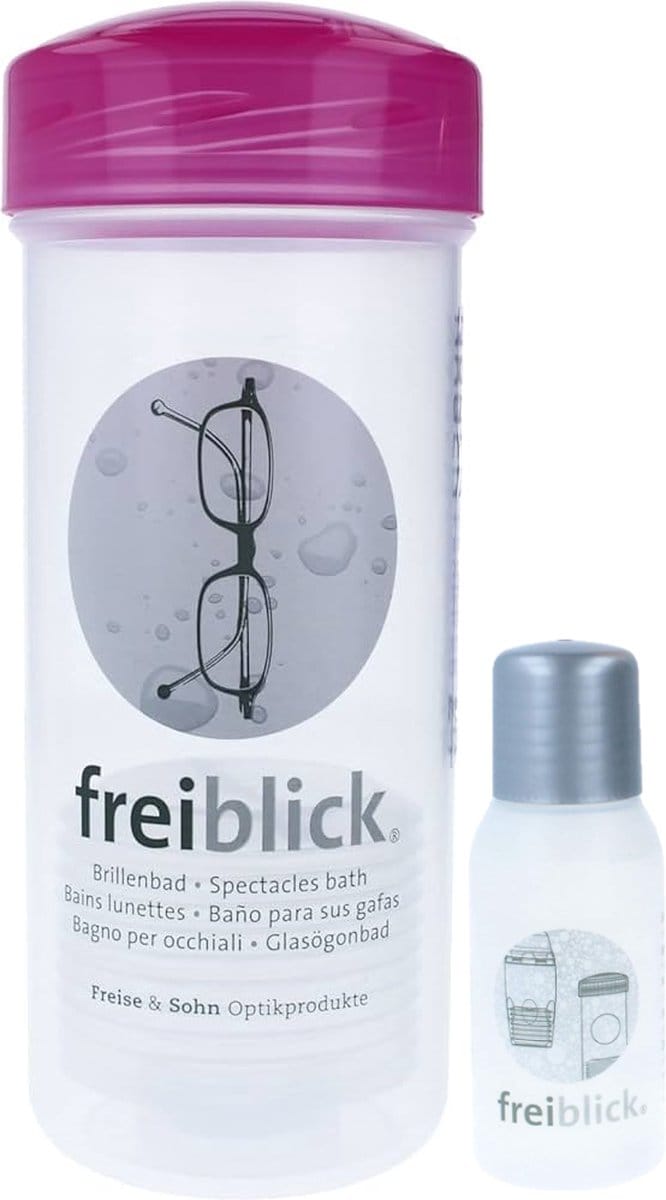 Brillenbad Schudbad Set – Met Reiniger 50 ml - Cadeau - Roze