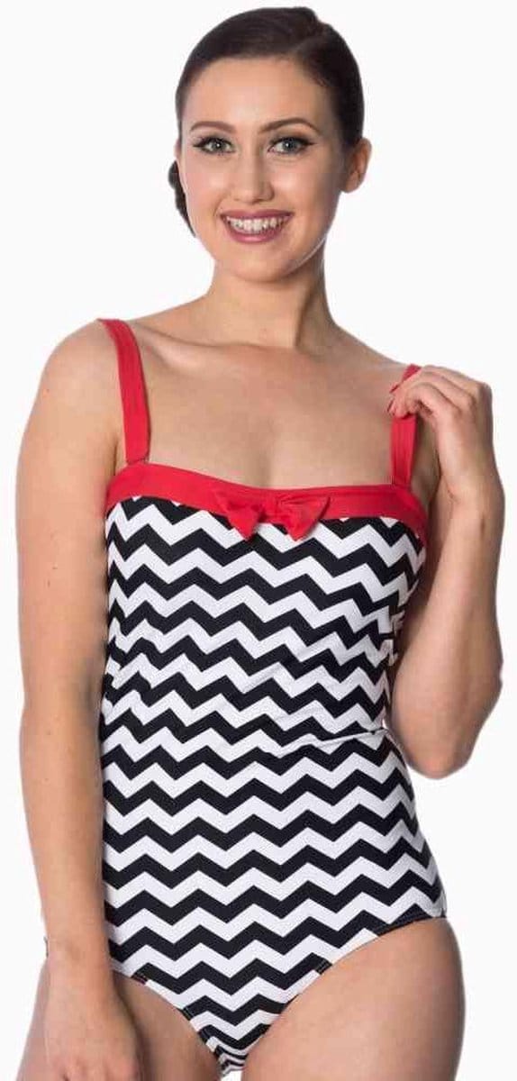 Banned - BLACK COFFEE Badpak - M - Zwart/Rood