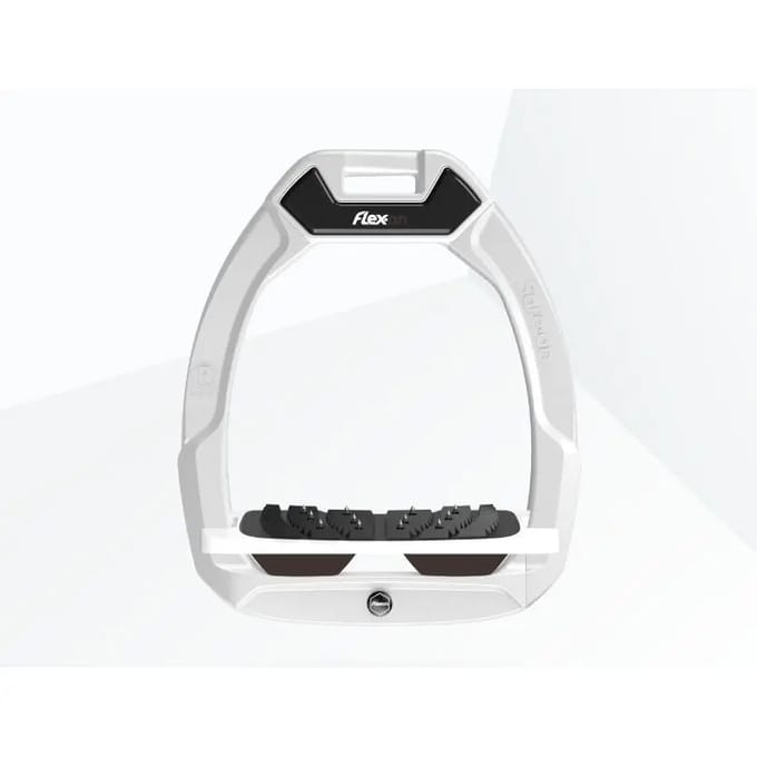 Veiligheidssporen Paardrijden Hellend Ultra Grip Wit/Wit/Bruin Flex-On Safe-On