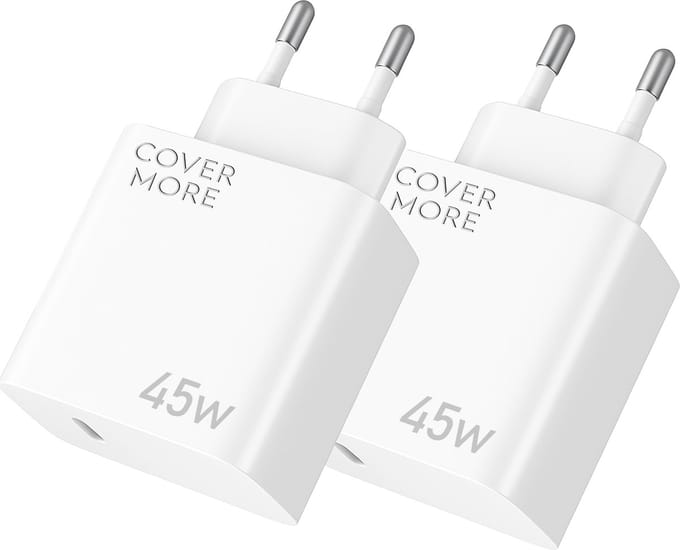 45w usb C oplader - Snellader - Usb C adapter - Oplader usb C - Super fast charging tot 45 watt - 2 stuks - Wit