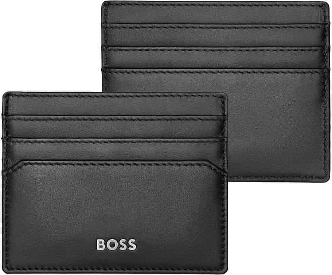 HUGO BOSS Leren Kaarthouder Classic Smooth Card Holder Black Zwart
