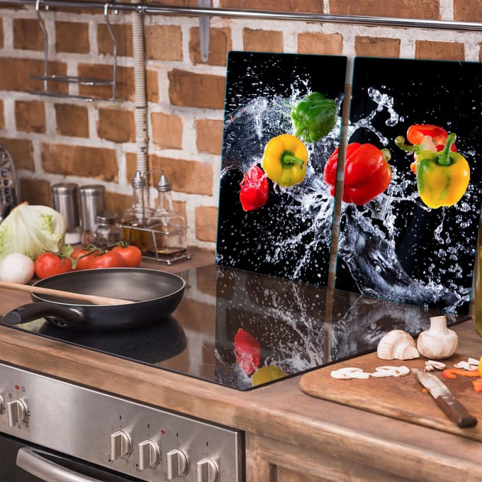 TMK ArtDeko - Snijplank - Glas - Paprika - 2x 30x52 cm