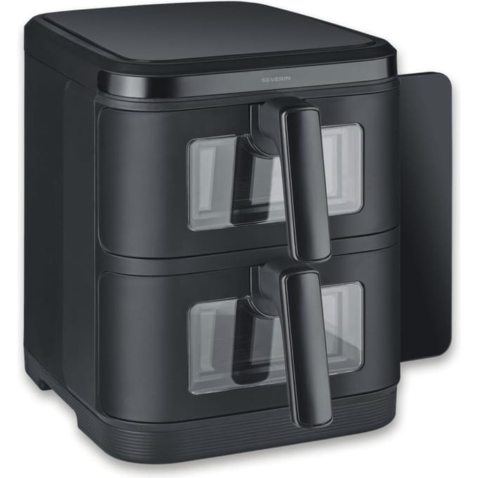 Severin FR 2468 S-Fry Duo Stack - Dubbele Airfryer- Heteluchtfriteuse - 2x 5,5 Liter boven elkaar - Ruimtebesparend