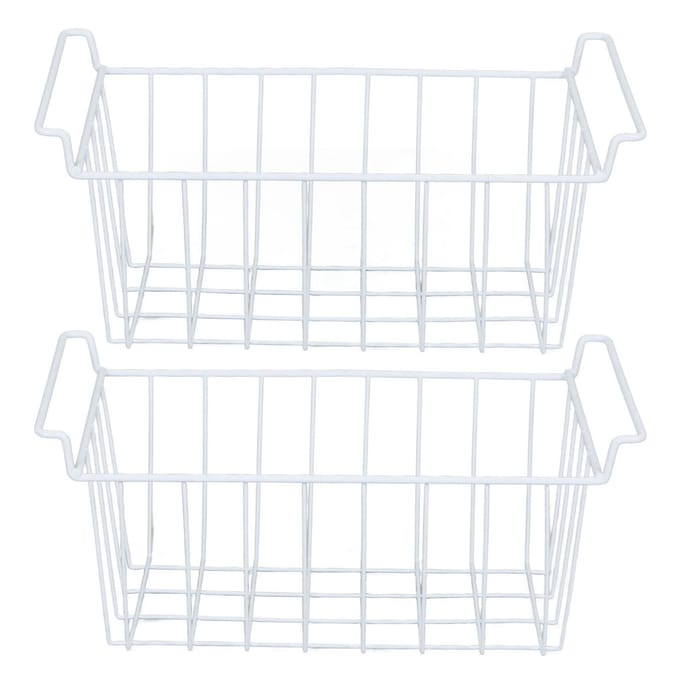 Vriezer Mand Staaldraad PE Coating Ruimtebesparend Multifunctioneel Vriezer Organizer Bak voor wit