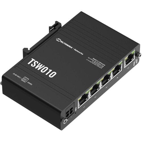 Teltonika TSW010 DIN Rail Ethernet Switch 5-Port 10/100Mbps