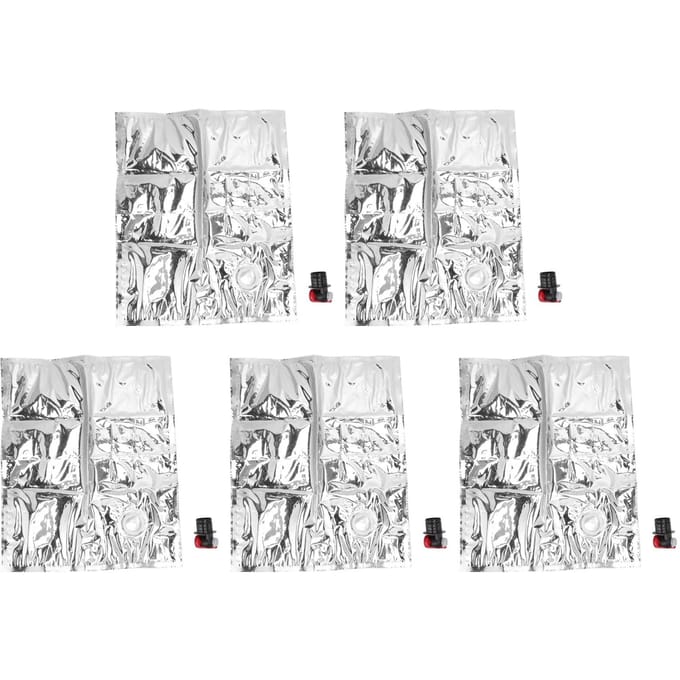 5 stuks Nood Waterkruik Zakken met Tap Opvouwbare Drank Isolatie Drinkwater Opbergzak white