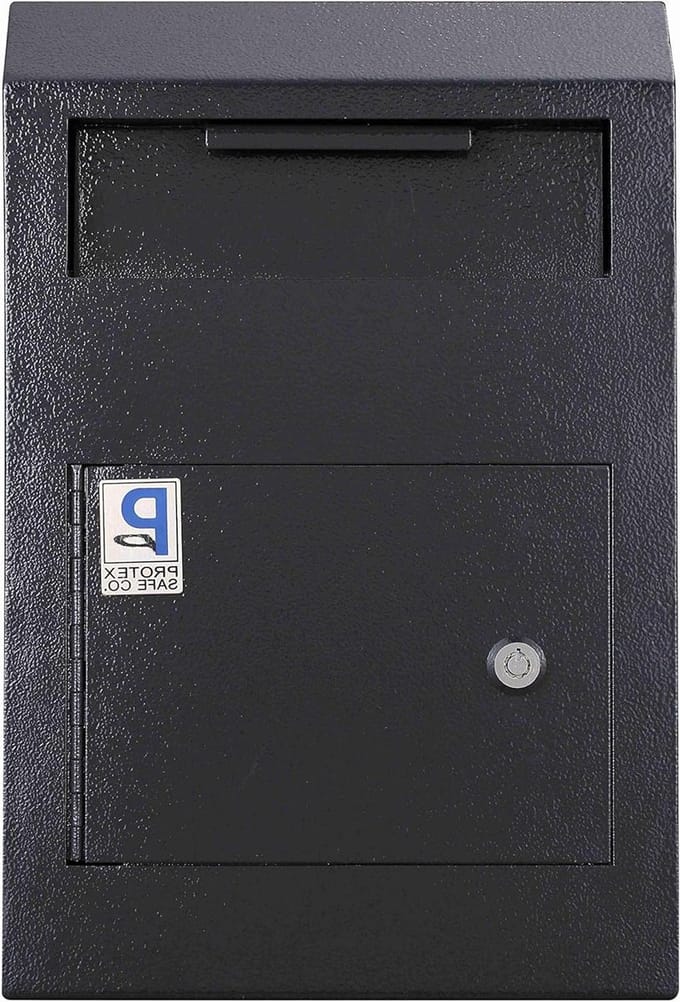 Drop Box Kluis - Geldkluis Envelop - Geld Veilig Storten - Versterkte Dubbele Deur - 4 Inch Diepte - Zwart