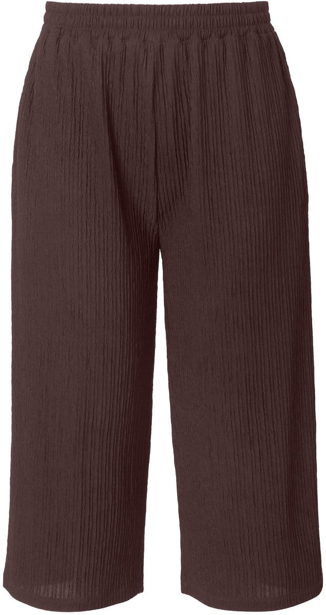 Studio Untold - Dames - Culotte wijde pijpen jersey met structuur - Chocolade - Maat 42+