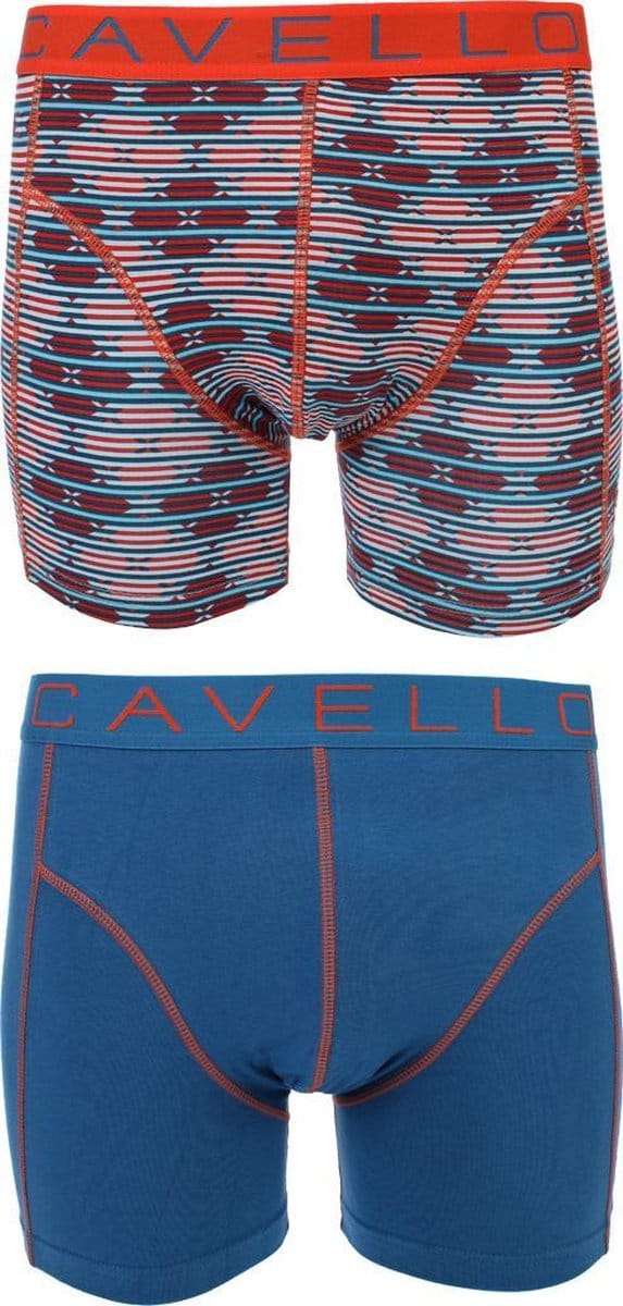 Cavello - 2-pack Boxershorts Blauw / Print - S