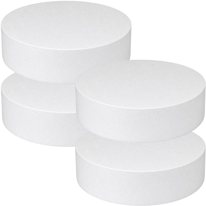 Piepschuim vormen - cirkel - 4x - D20 x 4 cm - styropor hobby / DIY vorm - basis knutselfiguren