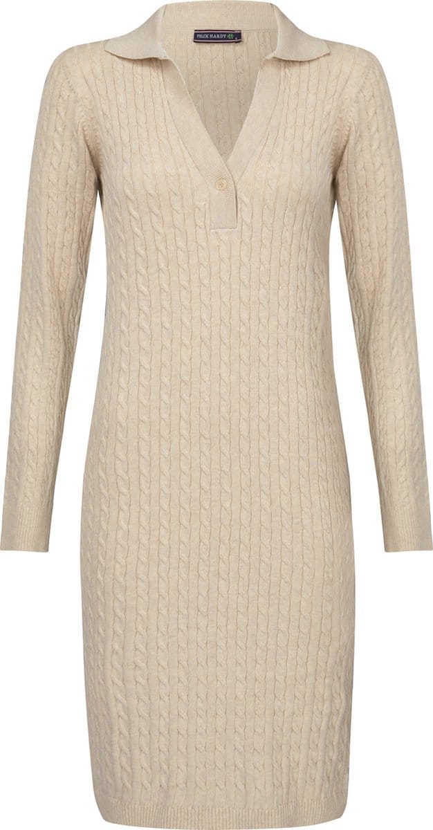 Felix Hardy Gebreide Jurk 100% Katoen Dames Beige - M