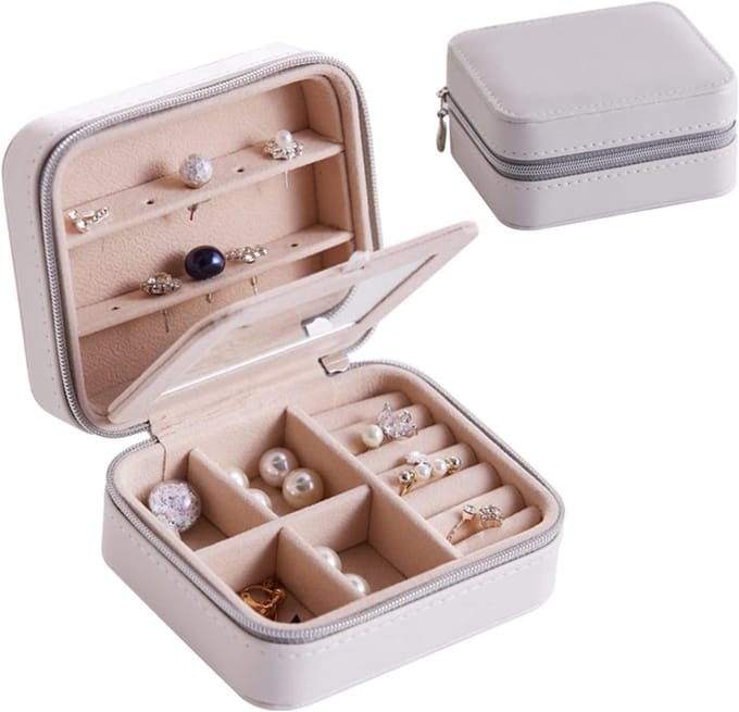 Sieradendoos Reis - Juwelendoosje Organizer - Sieraden Opbergen - Met Uitneembaar Vak - 11 x 9 cm - A