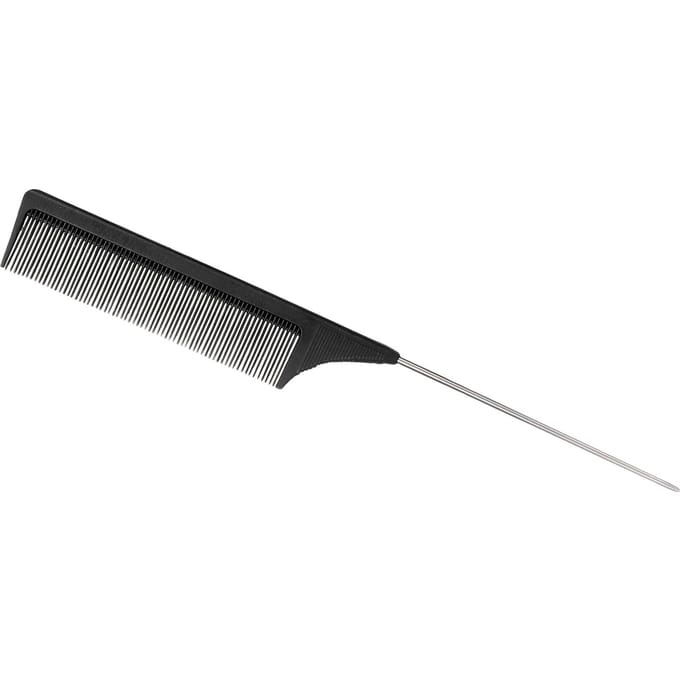 Stalen Puntstaartkam Kapperszaak Rattenstaartkammen Fijne Kappersgereedschap voor Vrouwen Haarstyling Zwart zwart