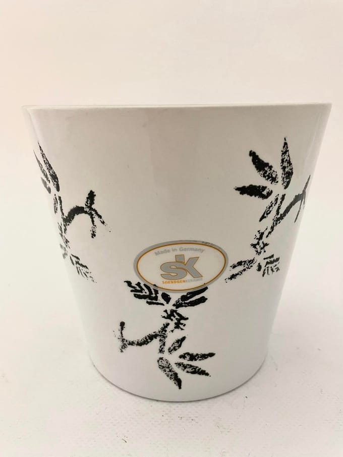 Bloempot Venetia flowers zwart - wit