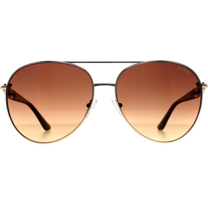 Guess Aviator Shiny Pale Gold Brown Gradient GU00158 voor dames