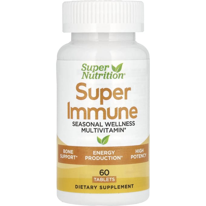 Super Nutrition, Super Immunité, multivitamine renforçant l'immunité, contenant du glutathion, 60 comprimés