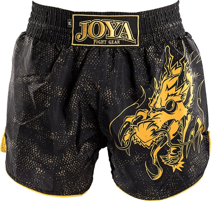 Joya Dragon Kickboks Broekje - Zwart - Goud (Beschikbaar in verschillende maten)