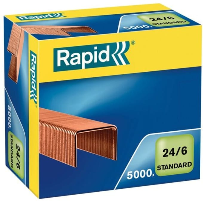 Rapid Nietjes 24/6 koper doos van 5.000 nietjes