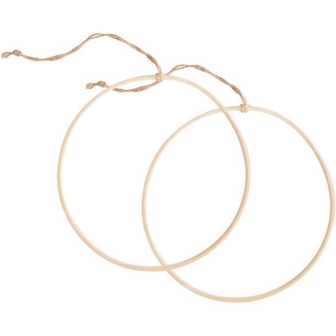 VBS Houten ring met sisal ophanglint - 2 stuks, Ø 20 cm