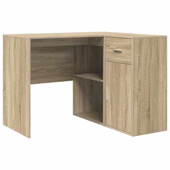 vidaXL - Hoekbureau - met - lade - met - plank - Sonoma - Eik - 102 - x - 88 - x - 75 - cm