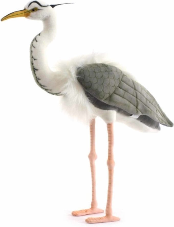 Hansa knuffel Blauwe reiger - Pluche vogel van 70 cm - Levensecht