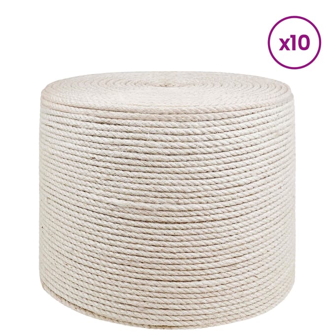vidaXL - Jutetouw - 10 - st - 2 - mm - Wit - 100% - Tossa - jute