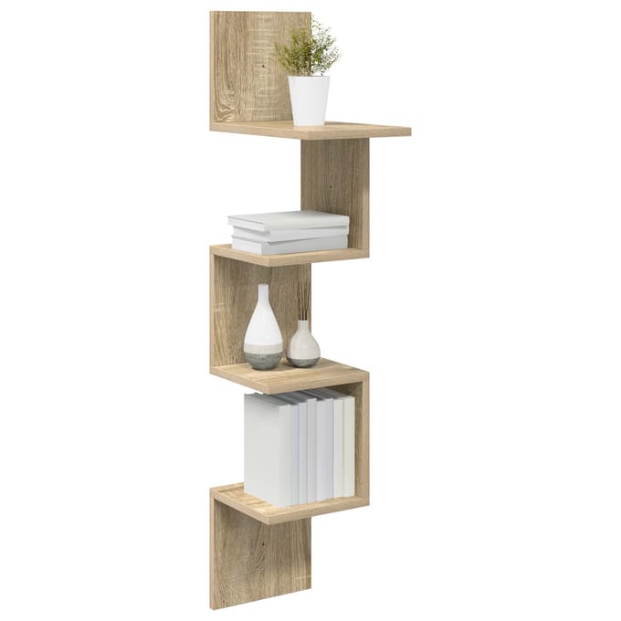 vidaXL - Wandplank - Muurmontage - Sonoma - Eiken - 32 - x - 21 - x - 107 - cm