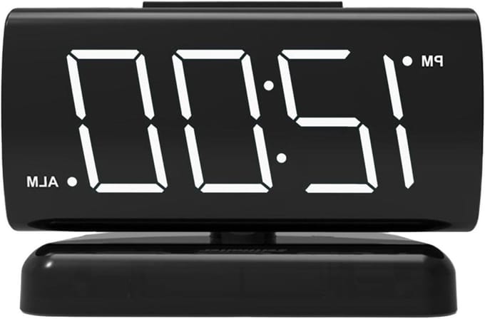 Digitale Klok - LED Klok Alarm - Tijdweergave - Roterend Display - 14.4 cm - Wit