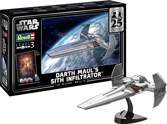 Revell Modelbouwpakket Ruimtevaart - 05638 Darth Maul#039 Sith Infiltrator™ - Star Wars - Geschenkset Plastic - 1:120 - Modelbouw
