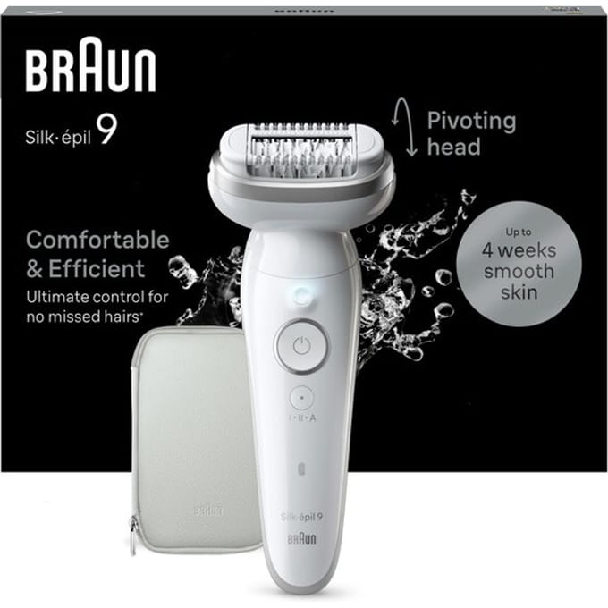 Braun Silk·épil 9 - Epilator Voor Eenvoudige Ontharing - Langdurig Gladde Huid - 9-011 - Wit/Zilver