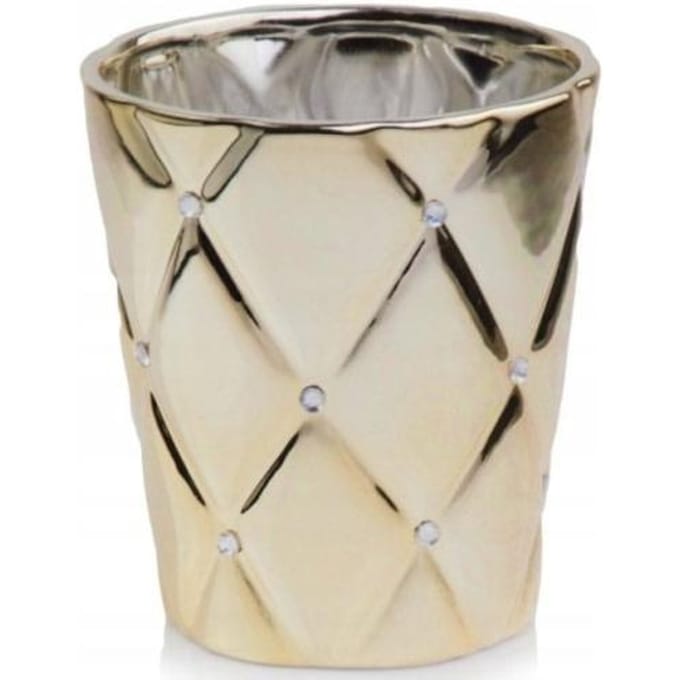 Polnix - Keramische Bloempot - Goud - Glamour - Zirkonia - Ø 15cm