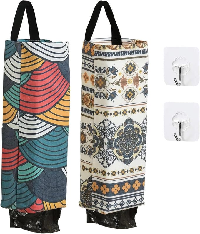 Plastic zakhouder - handig keukenaccessoire voor boodschappentassen - set van 2 stuks