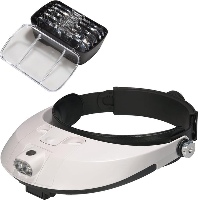 Hoofdvergrootglas met LED-lamp voor Naaien, Sieraden en Reparaties