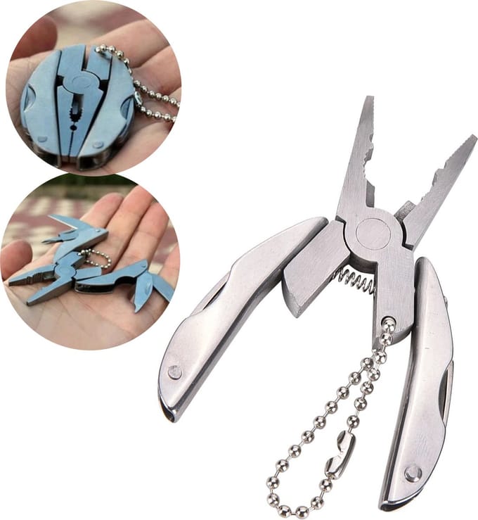 Draagbare Multitool - Multi Gereedschap - Mini Tangen - Multi Tool - Roestvrij Staal - Sleutelhanger - Schroevendraaier - Outdoor - Mini Tangen - LOUZIR