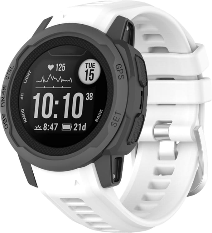 Siliconen bandje - geschikt voor Garmin Instinct 2S - wit