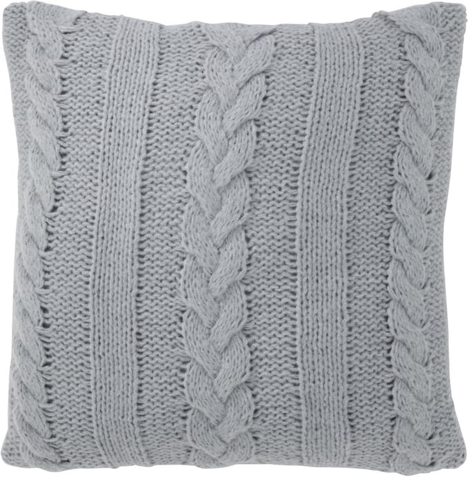 J-Line kussen Twist - polyester - grijs