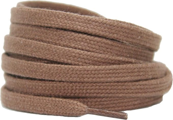 Platte katoenen veters 6mm Lever 120cm - sneakers