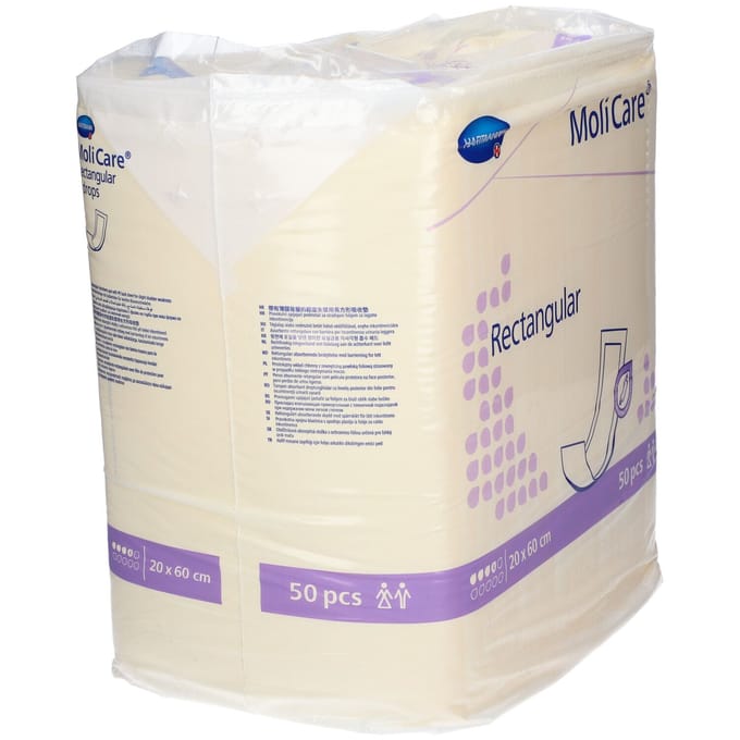 Molicare Rectangular - 4 drops - inlegverband - 20x60 cm - 50 stuks