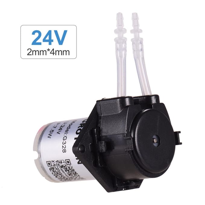 GROTHEN DC 24V Doseerpomp Peristaltische pomp Mini Water Vloeistofpomp 2mmX4mm zwart