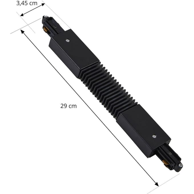 Lindby Flex-connector Linaro, zwart, 1-fase railsysteem