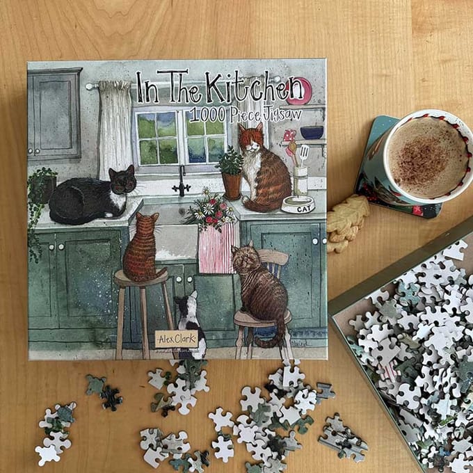 Alex Clark Puzzel 1000 stukjes In The Kitchen ~ Katten