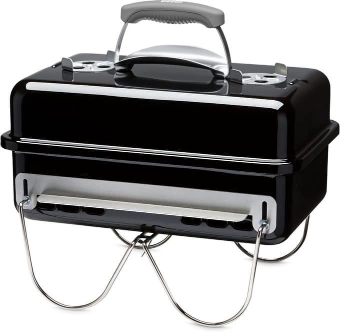 Draagbare Houtskoolbarbecue met Deksel – Inklapbare Poten – Compact en Lichtgewicht – 55 x 28 x 41,5 cm