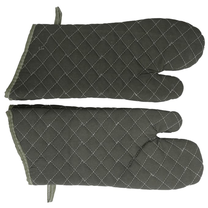 Bakwanten Groen Katoen Dik Hittebestendige Handschoenen voor Elektrische Oven Keukenaccessoire black