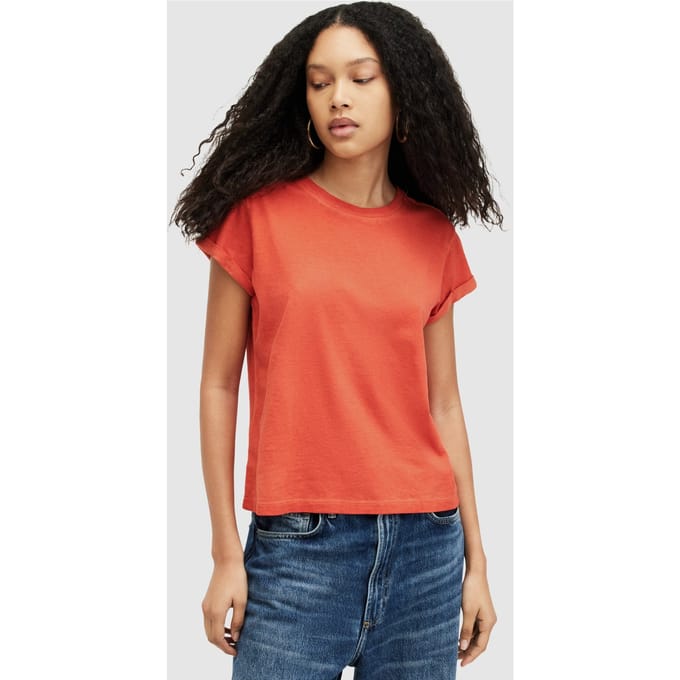 AllSaints Anna Tee Burnt Orange Maat: 10 | Tops Outlet | Dames | Oranje
