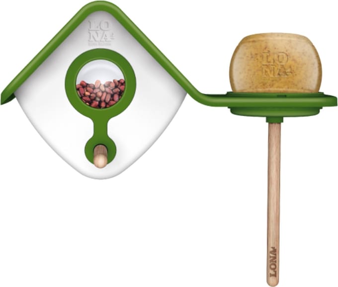 Lona Voerstation H2 - Voederhuis - 32x17x14 cm Groen Wit