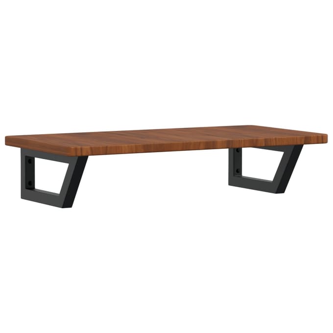 vidaXL - Badkamer - wandschap - staal - en - massief - eikenhout
