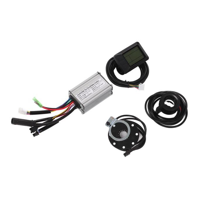36V48V 250W 15A Fiets Borstelloze Motor Blokgolf Controller Kit met LCD7U Paneel 130X Duimgas black