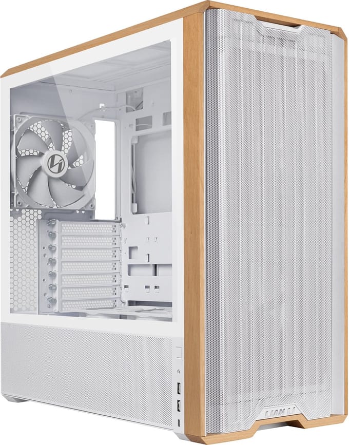 Lian Li Lancool LAN217W computerbehuizing Midi Tower Wit, Hout